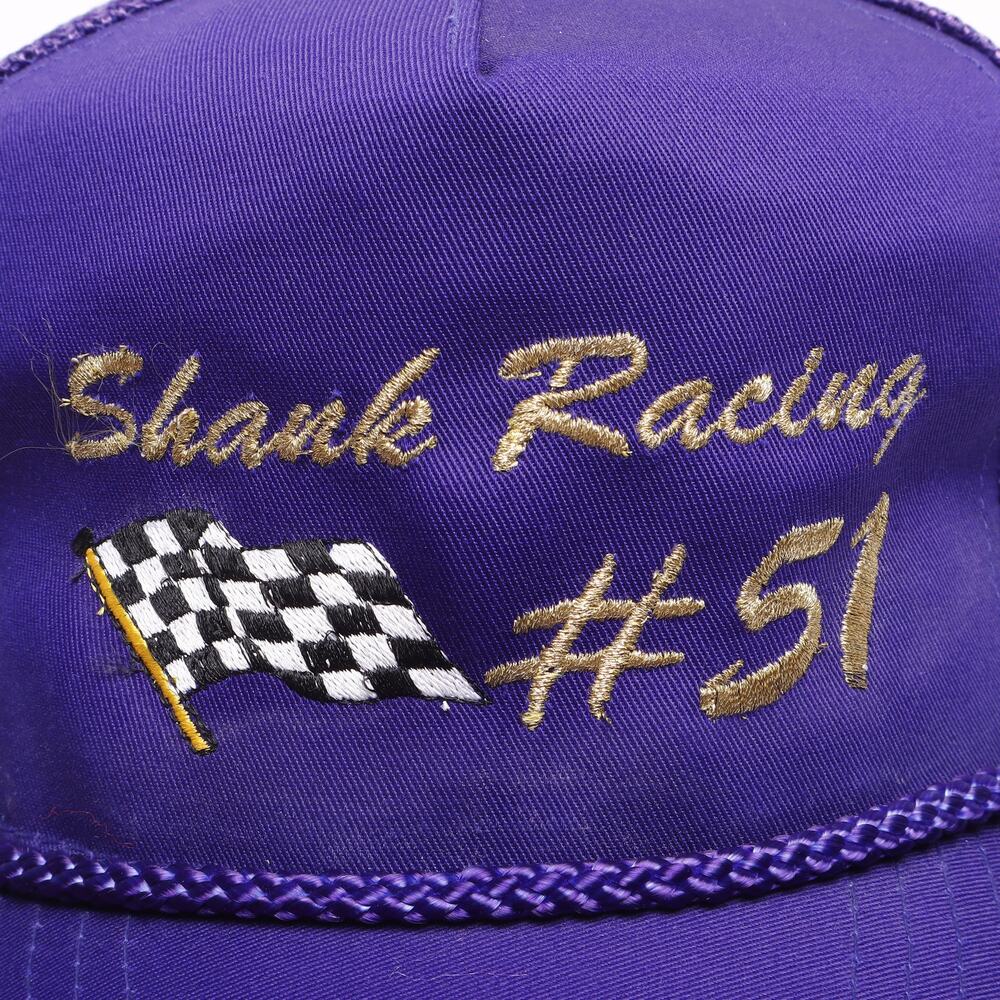Rare Vtg Shank Racing #51 Embroidered Snapback Mesh Trucker Rope Cap Purple - Picture 3 of 9